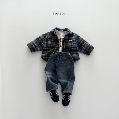 【予約】check bonding shirt  /  bonito (12M-JM)