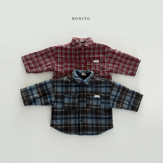 【予約】check bonding shirt  /  bonito (12M-JM)