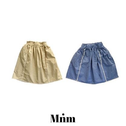 【予約】check lace skirt / minimal S-JM