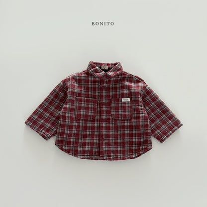 【予約】check bonding shirt  /  bonito (12M-JM)