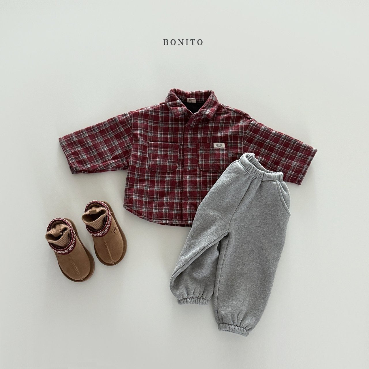 【予約】check bonding shirt  /  bonito (12M-JM)