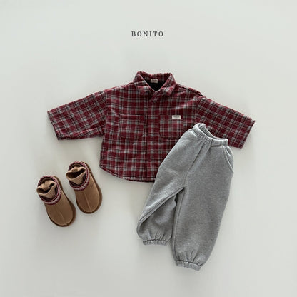 【予約】check bonding shirt  /  bonito (12M-JM)