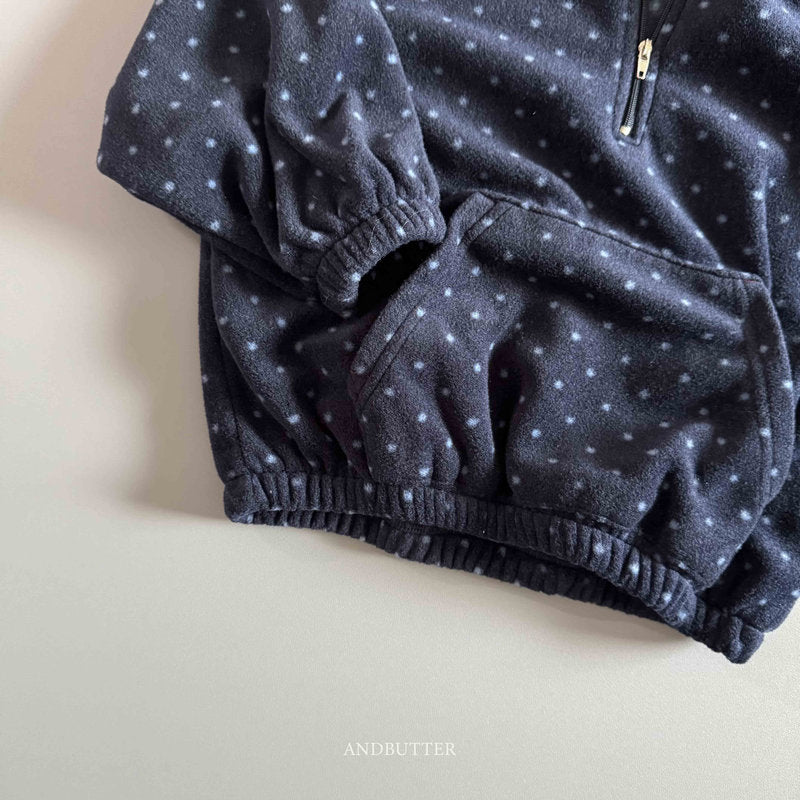 【予約】Dot Half-Zip  /  andbutter (S-JM)