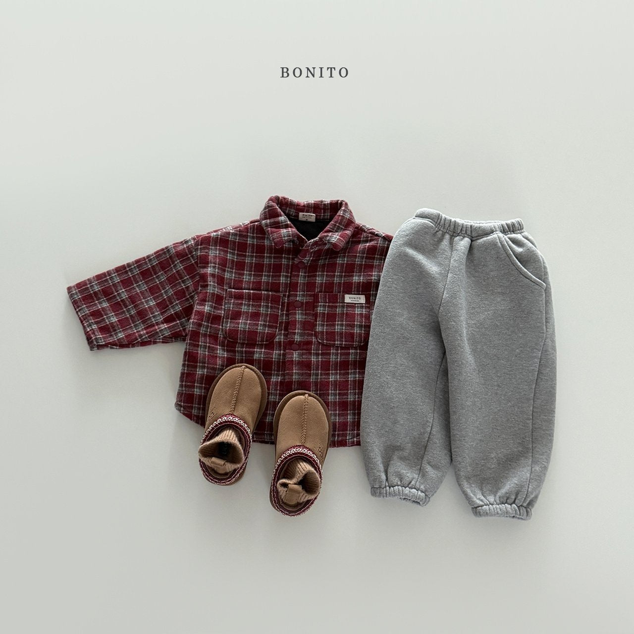 【予約】check bonding shirt  /  bonito (12M-JM)