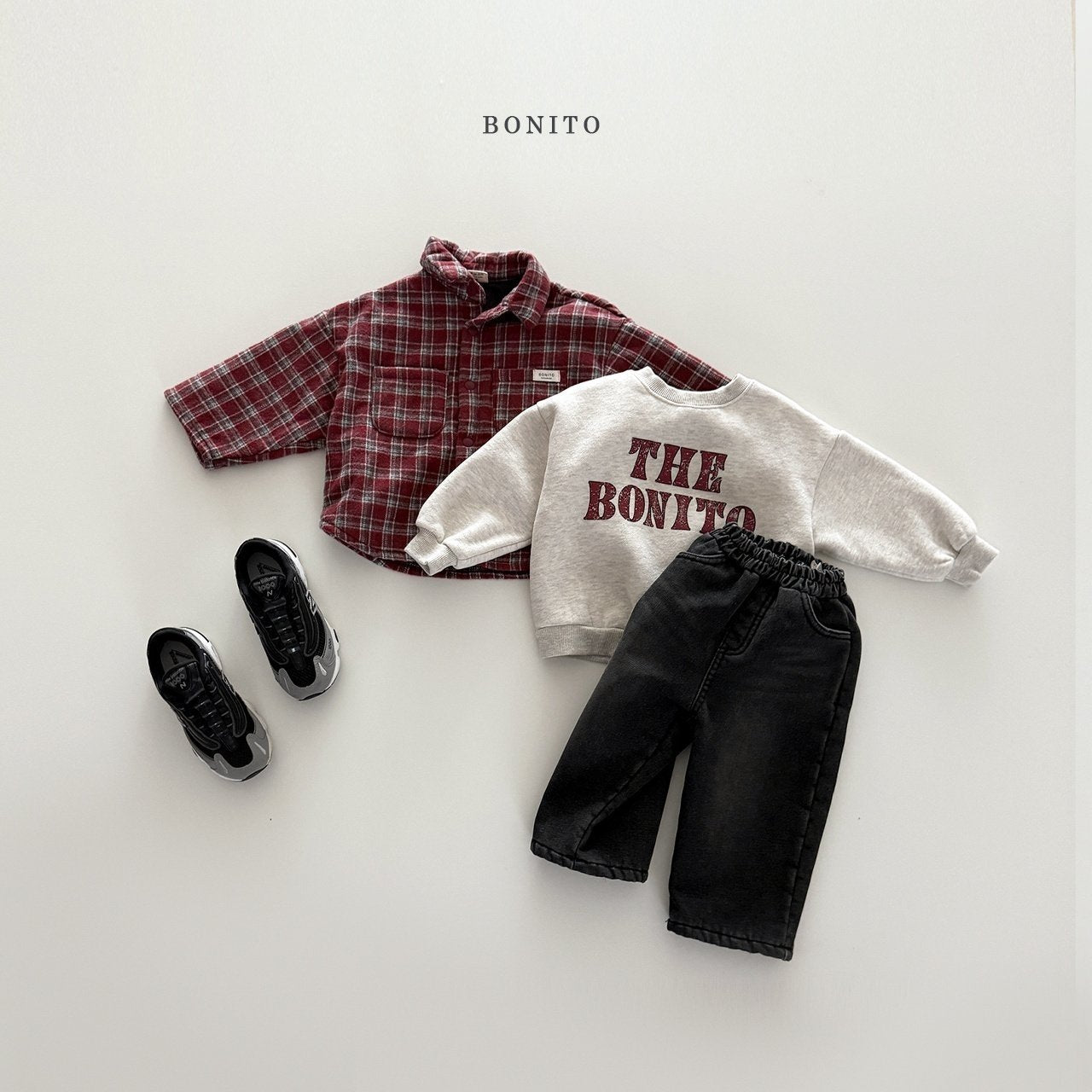 【予約】check bonding shirt  /  bonito (12M-JM)