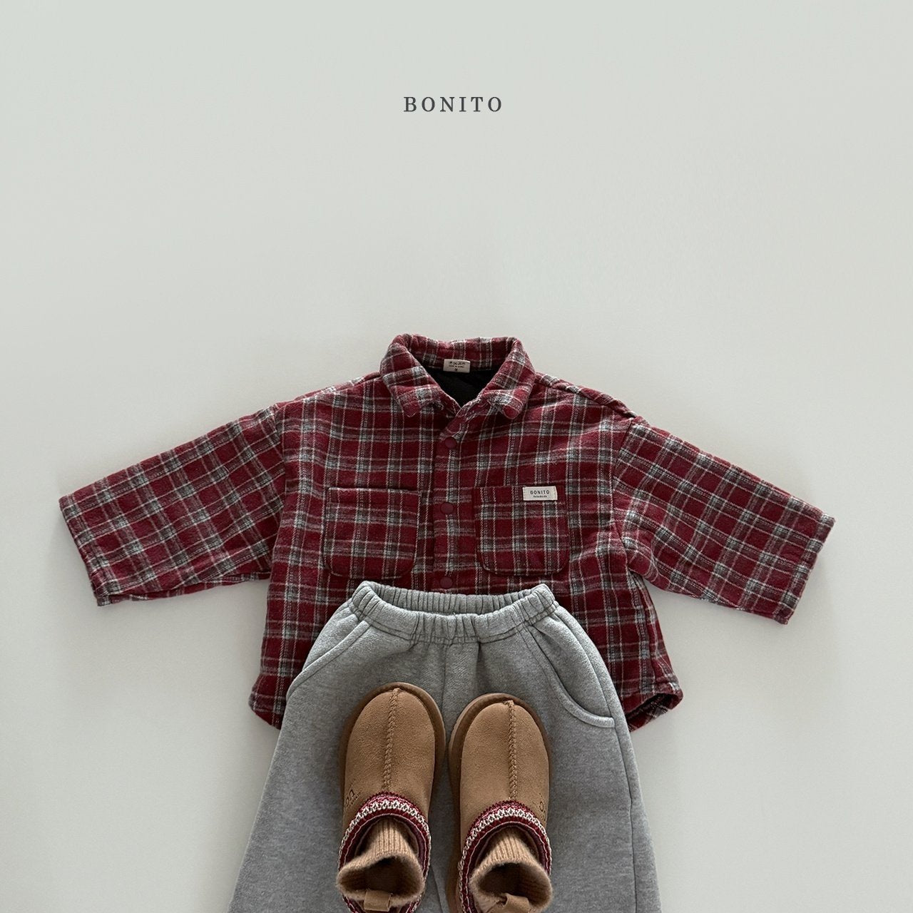 【予約】check bonding shirt  /  bonito (12M-JM)