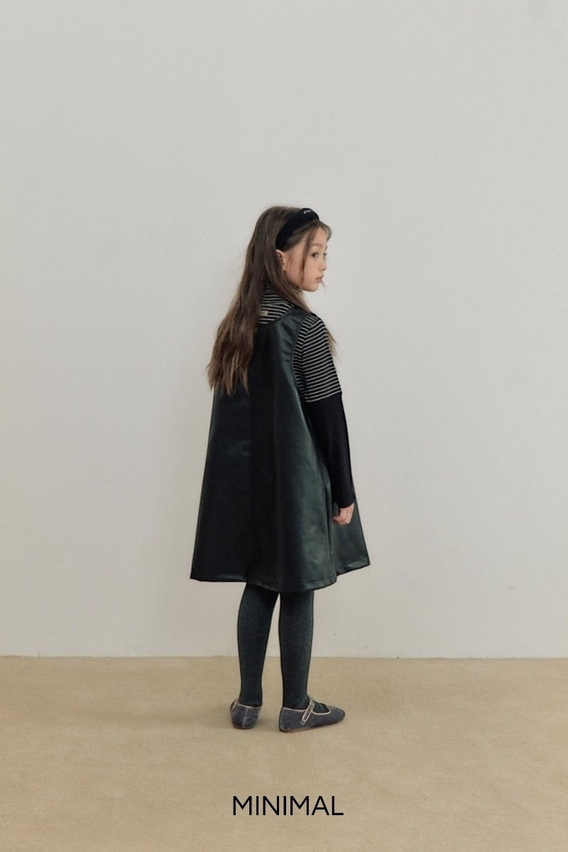 【予約】simple leather one-piece  / minimal (S-JM)