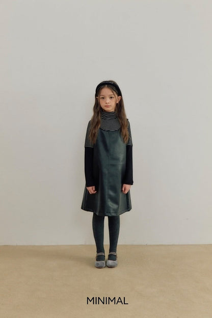 【予約】simple leather one-piece  / minimal (S-JM)