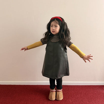 【予約】simple leather one-piece  / minimal (S-JM)