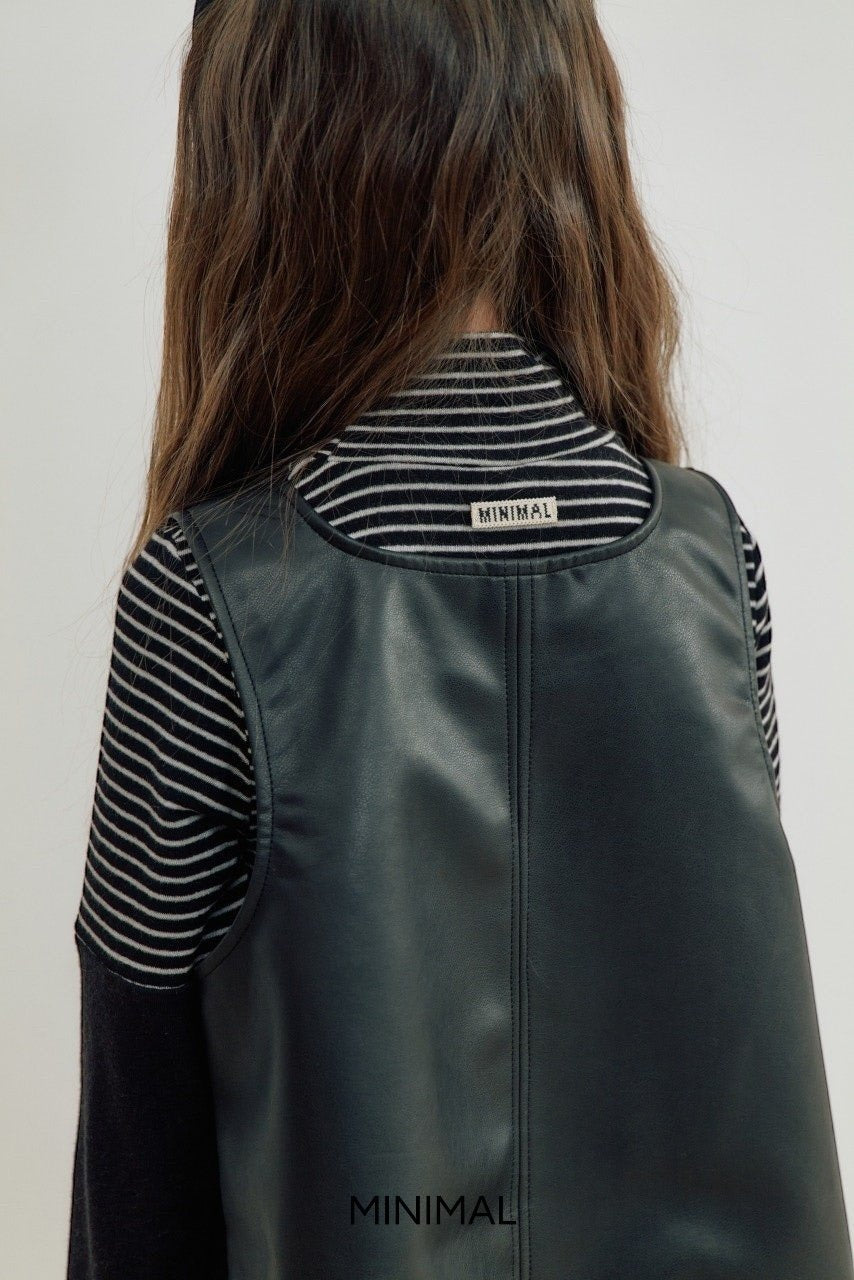 【予約】simple leather one-piece  / minimal (S-JM)