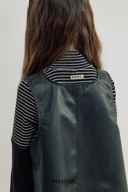 【予約】simple leather one-piece  / minimal (S-JM)