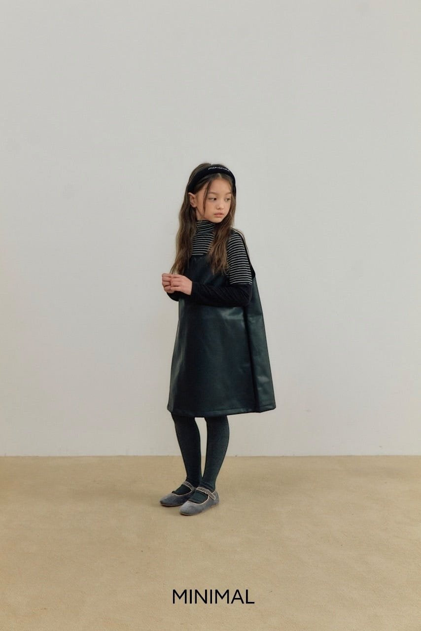 【予約】simple leather one-piece  / minimal (S-JM)