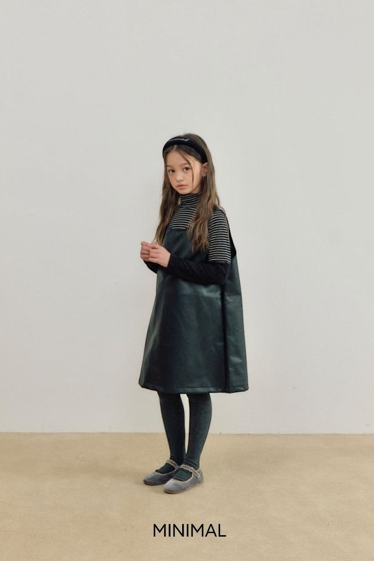 【予約】simple leather one-piece  / minimal (S-JM)