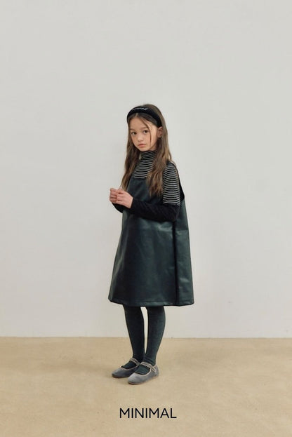 【予約】simple leather one-piece  / minimal (S-JM)