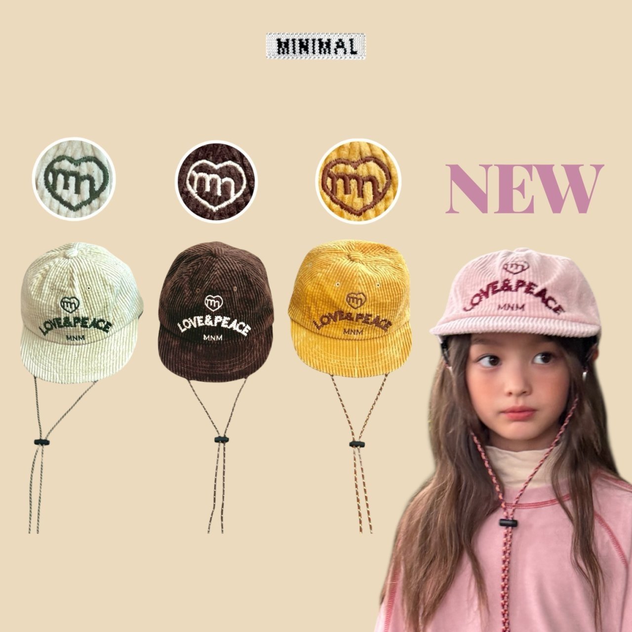 【予約】golden love＆peace cap  / minimal