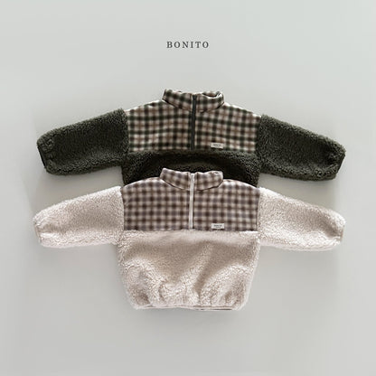 【予約】suede check boa zipup  /  bonito (12ｍ-JM)