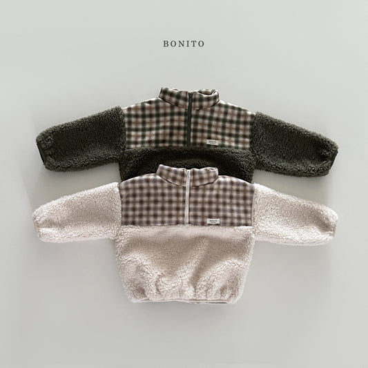【予約】suede check boa zipup  /  bonito (12ｍ-JM)