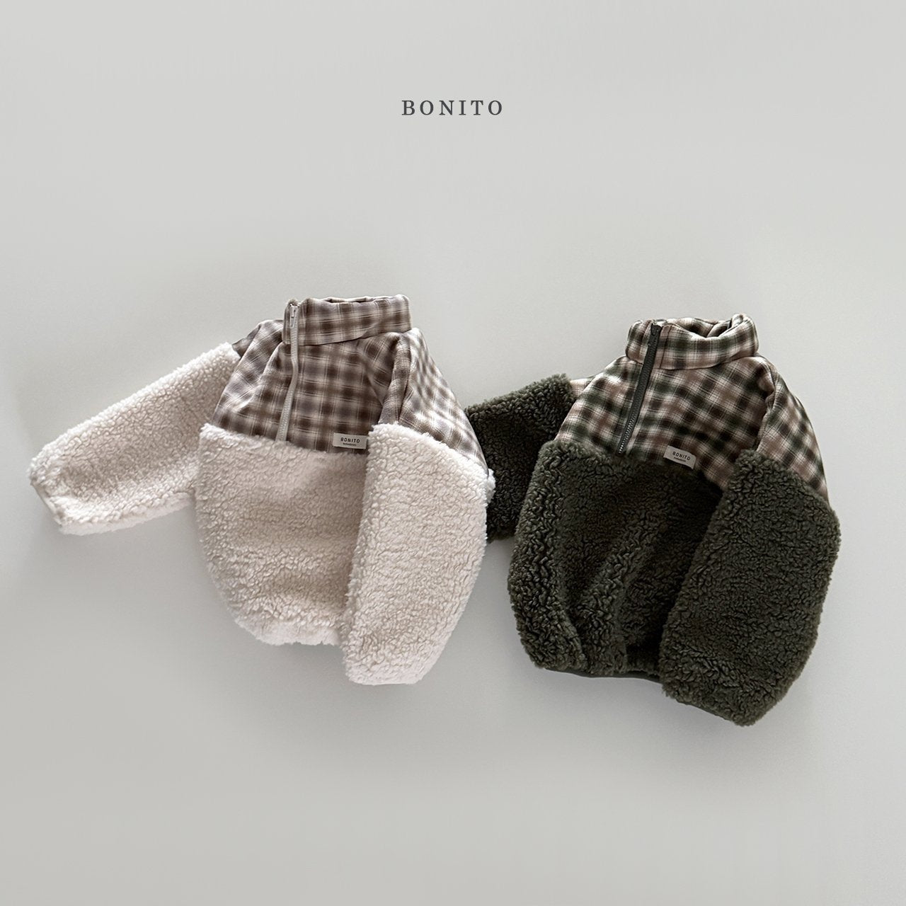 【予約】suede check boa zipup  /  bonito (12ｍ-JM)