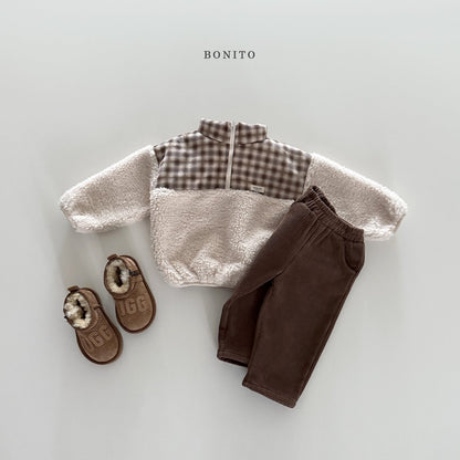 【予約】suede check boa zipup  /  bonito (12ｍ-JM)