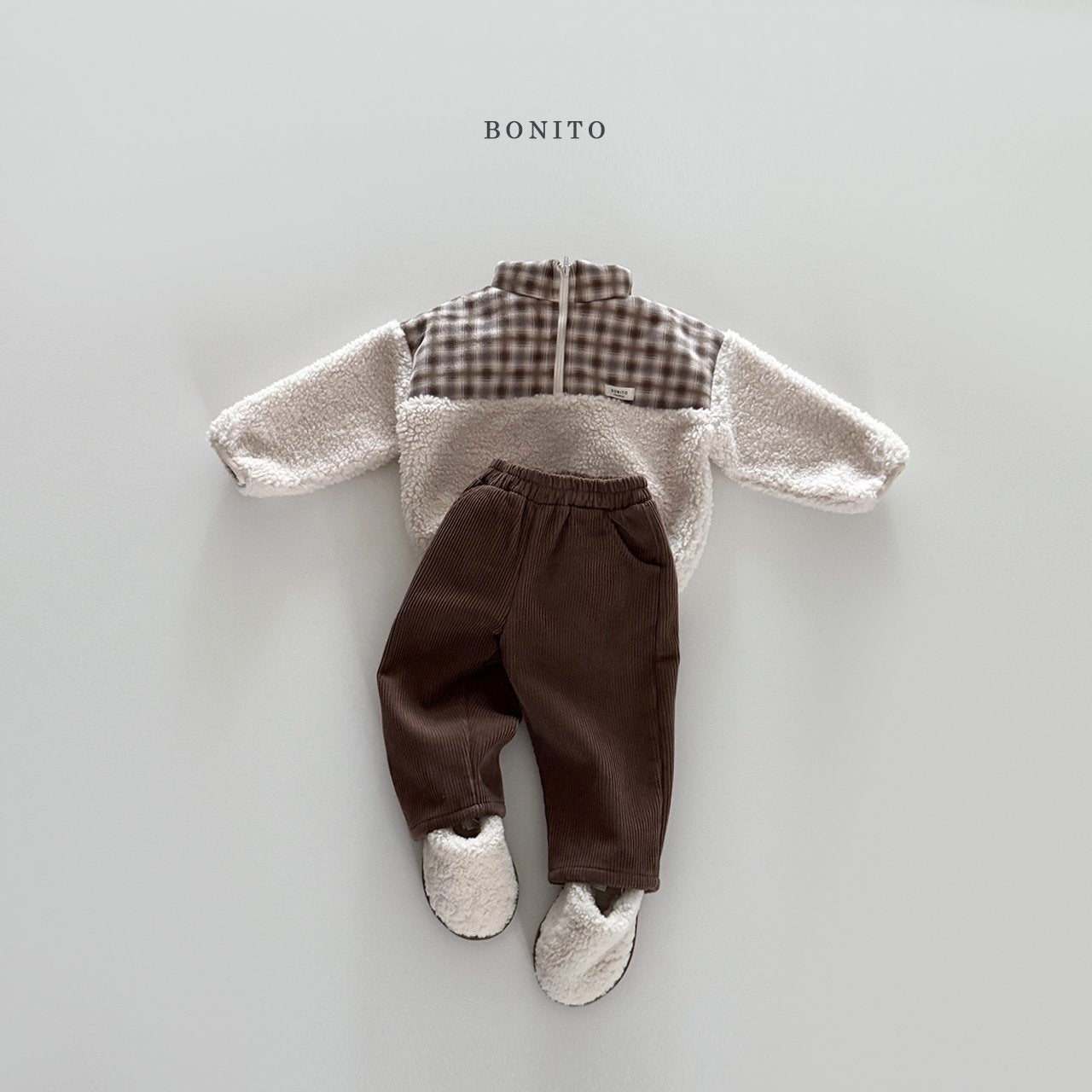 【予約】suede check boa zipup  /  bonito (12ｍ-JM)