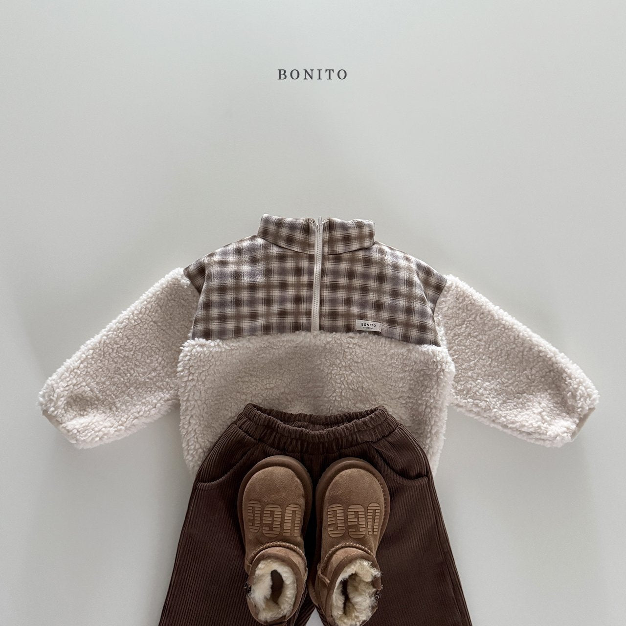 【予約】suede check boa zipup  /  bonito (12ｍ-JM)