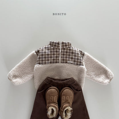 【予約】suede check boa zipup  /  bonito (12ｍ-JM)