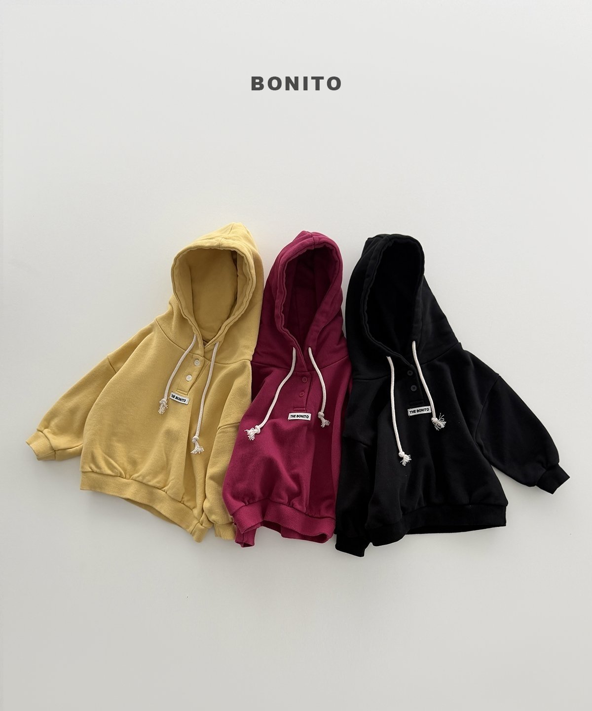 【予約】button hoodie / bonito (12M-JM)단작후드티