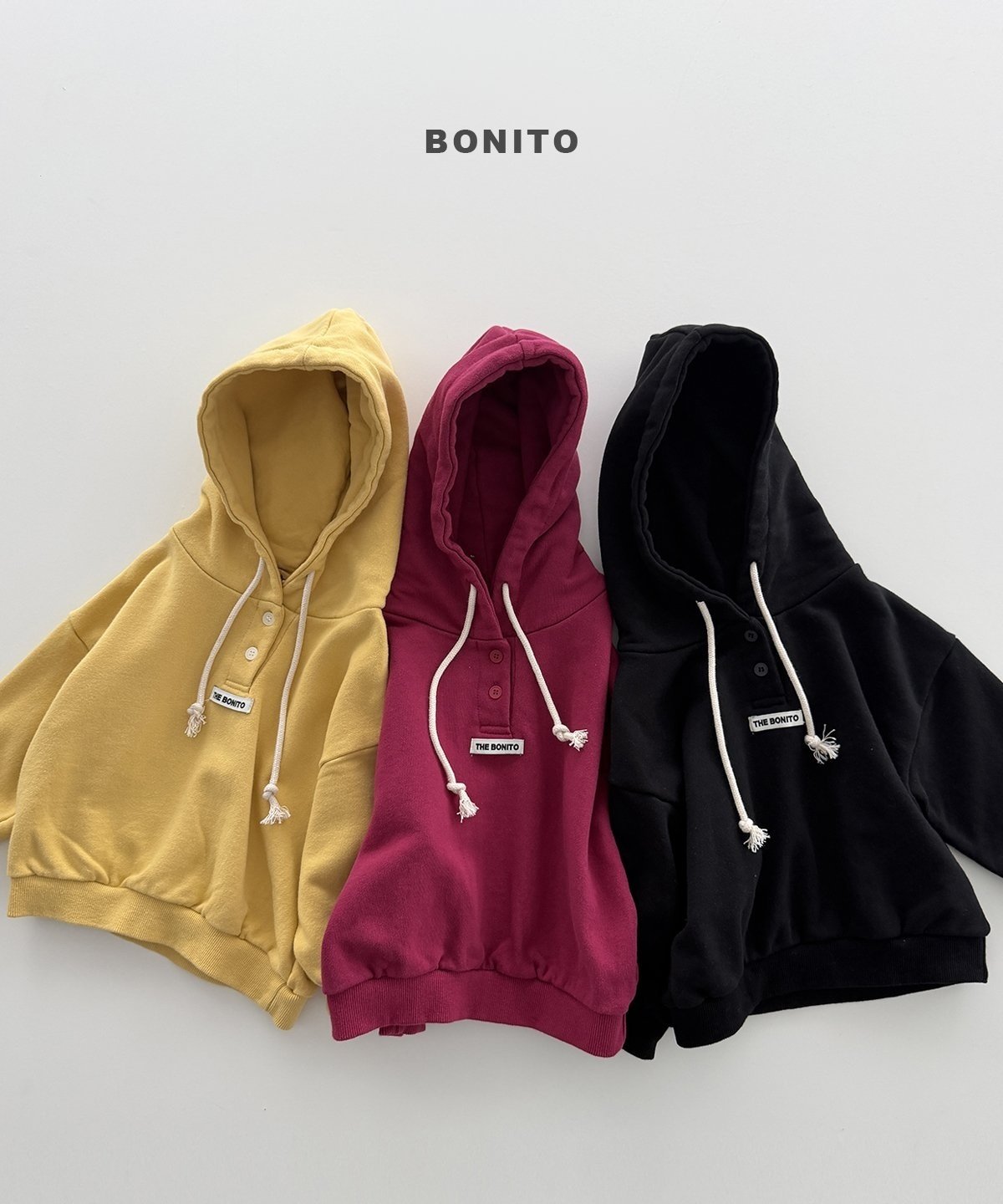 【予約】button hoodie / bonito (12M-JM)단작후드티