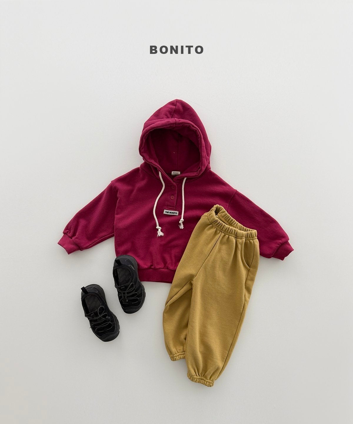 【予約】button hoodie / bonito (12M-JM)단작후드티