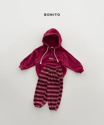 【予約】button hoodie / bonito (12M-JM)단작후드티
