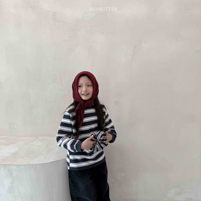 【予約】Stripe Patch Turtleneck  / andbutter (S-JM)