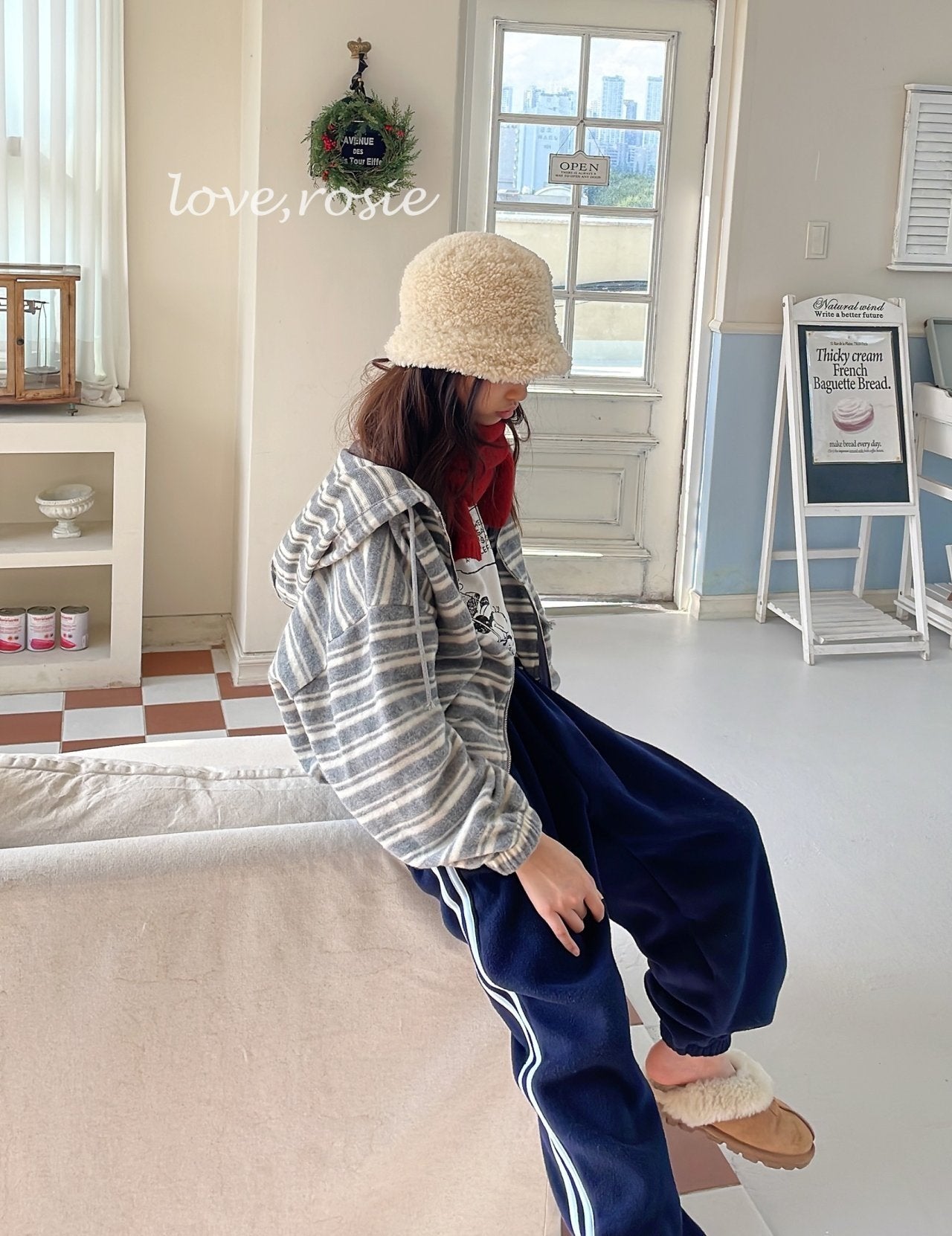 【予約】angora border zipup  / love rosie (L-2XL,adult)