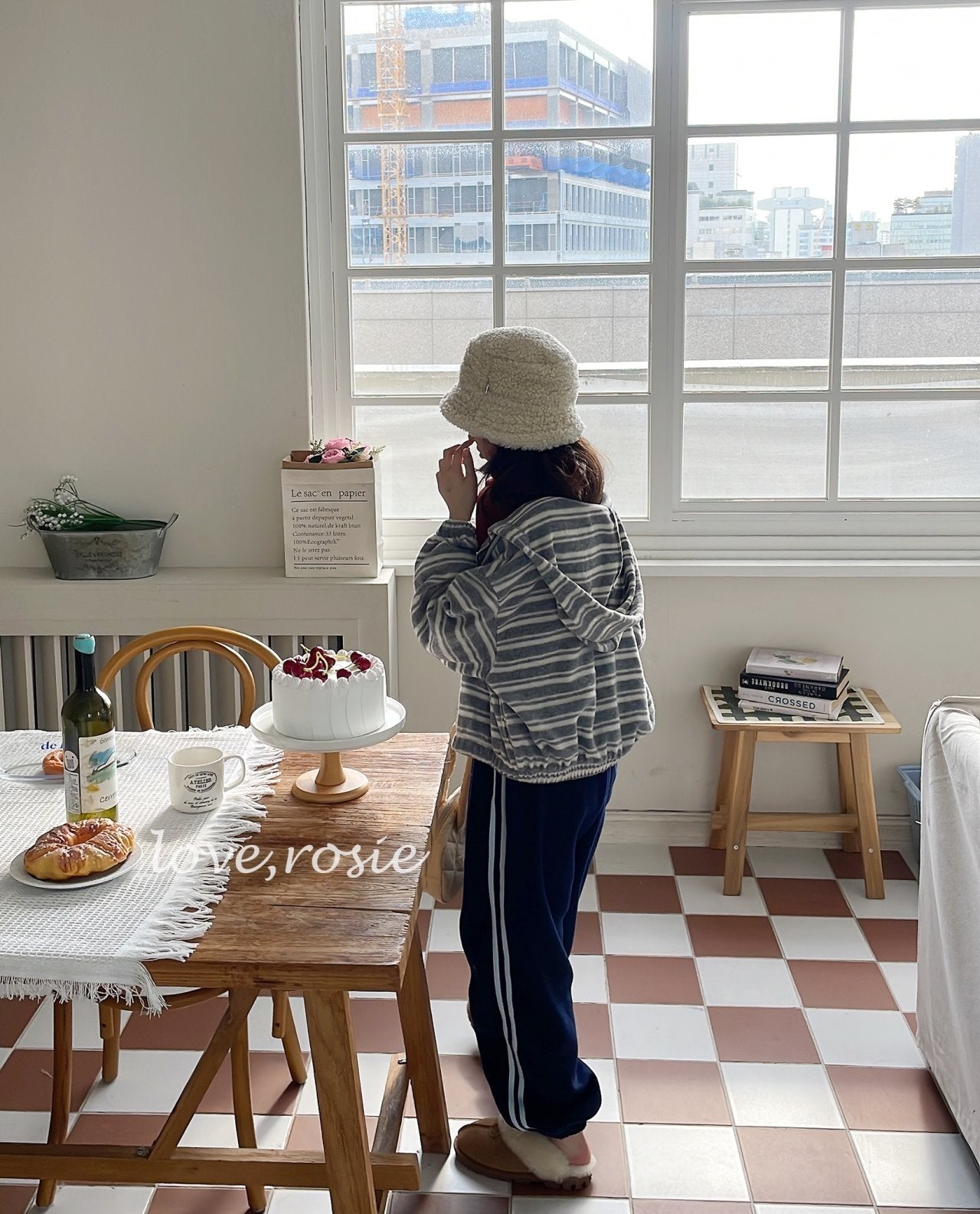 【予約】angora border zipup  / love rosie (L-2XL,adult)