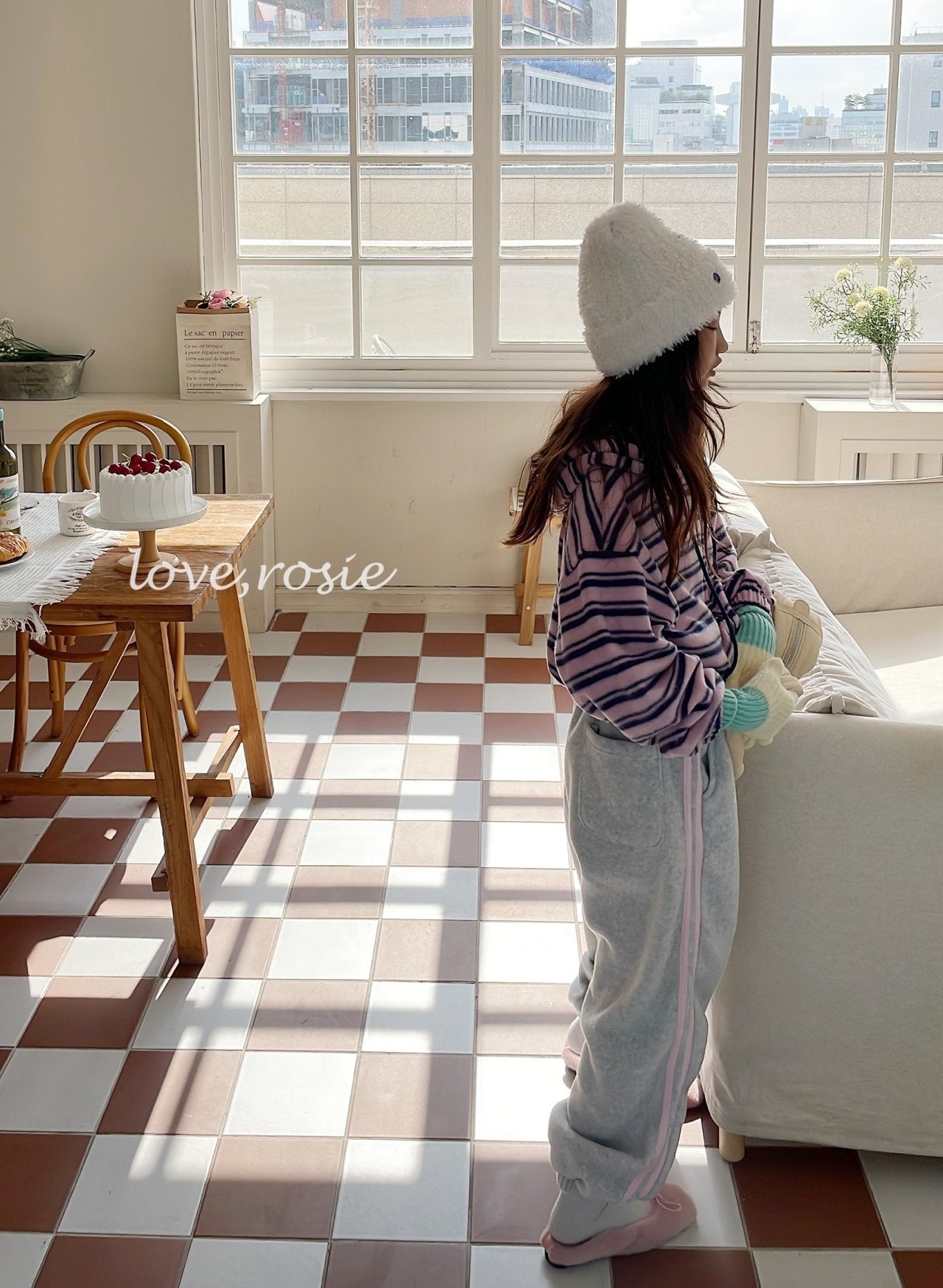 【予約】angora border zipup  / love rosie (L-2XL,adult)