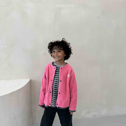 【予約】Fleece Mix Cardigan  /  andbutter (S-JM)