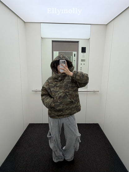 【予約】camouflage padding hood / ellymolly (5-19号)