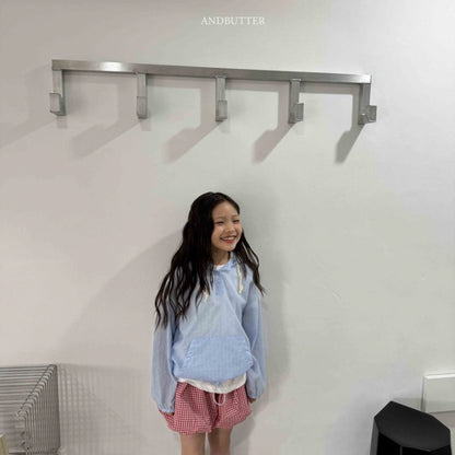 【予約】Seersucker hood jumper / andbutter(S-JM)시어서커