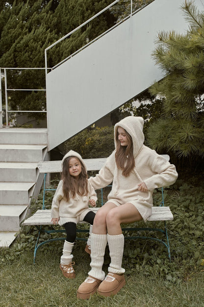 【予約】knit hood set  /  momoann (5-11号, Adult)