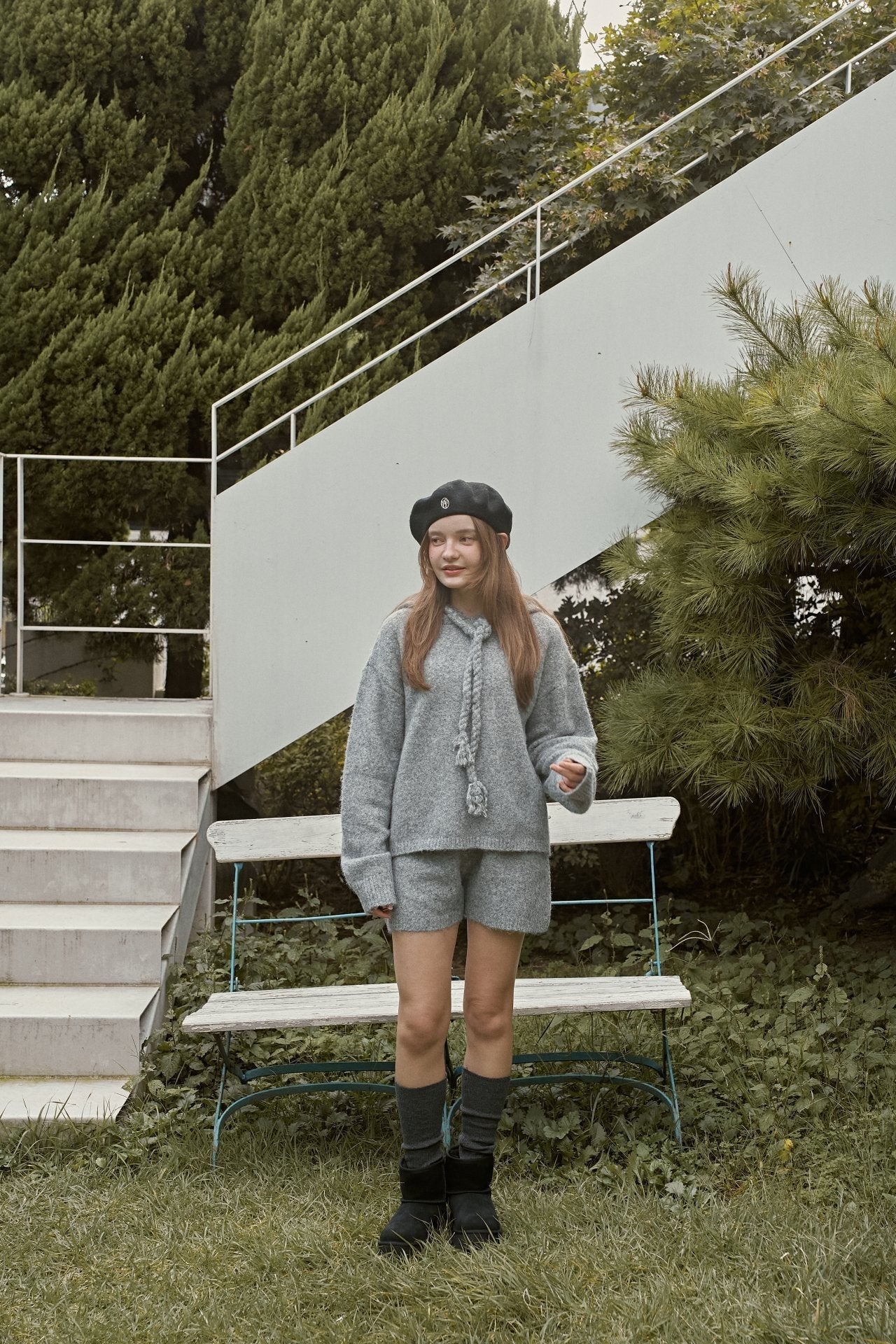 【予約】knit hood set  /  momoann (5-11号, Adult)