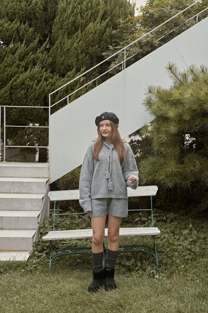 【予約】knit hood set  /  momoann (5-11号, Adult)