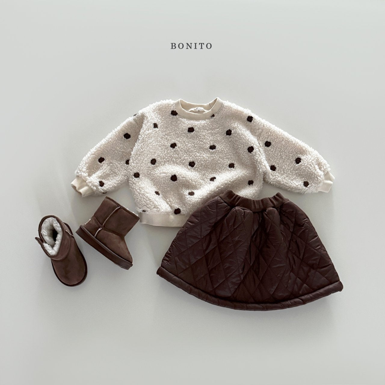 【予約】quilting boa skirt /  bonito (12m-JM)