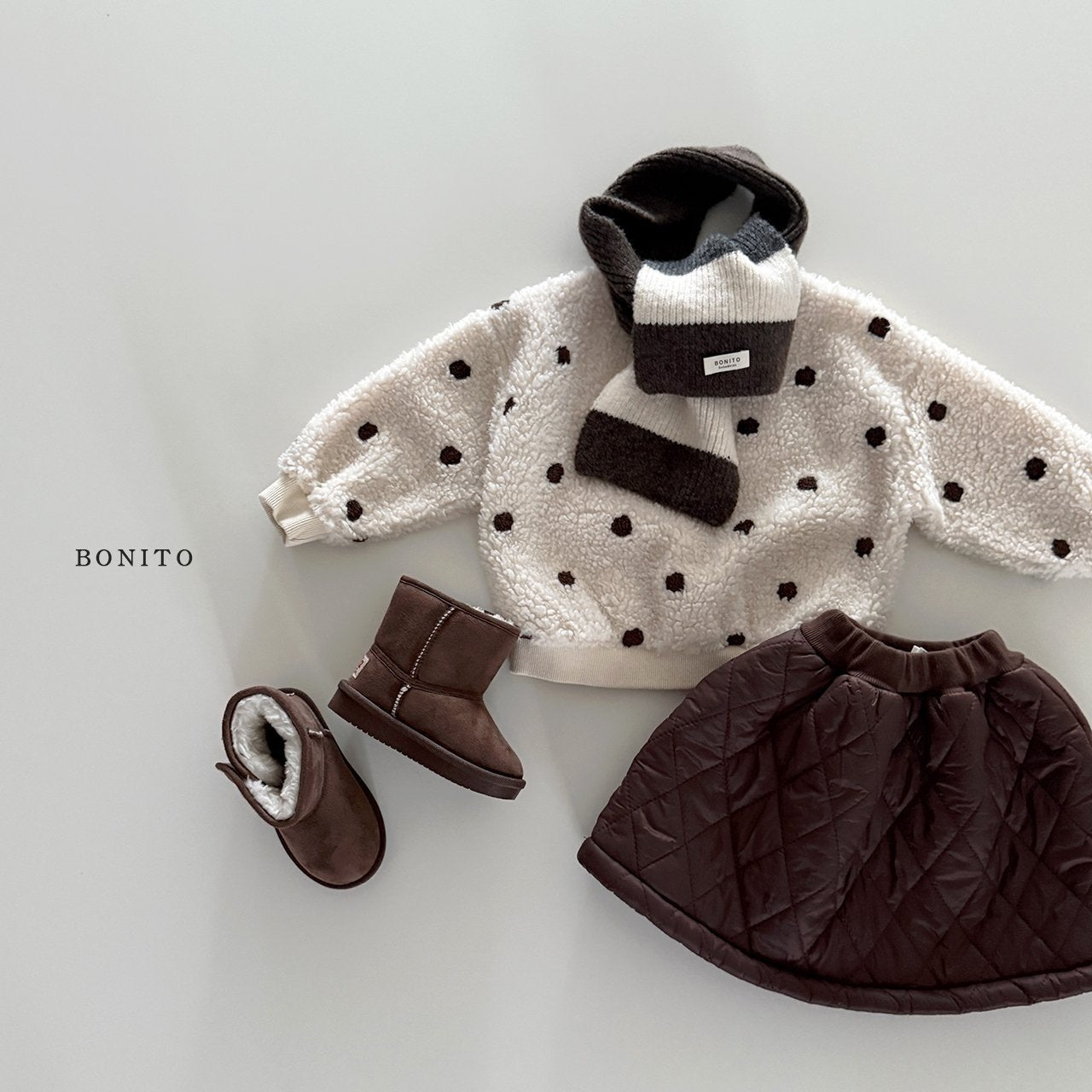 【予約】quilting boa skirt /  bonito (12m-JM)