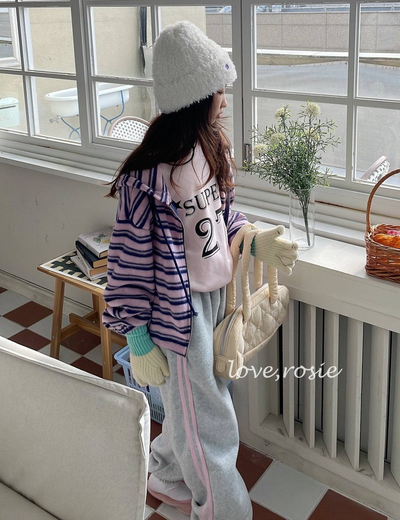 【予約】candy tape fleece pt  / love rosie (L-3XL,adult)