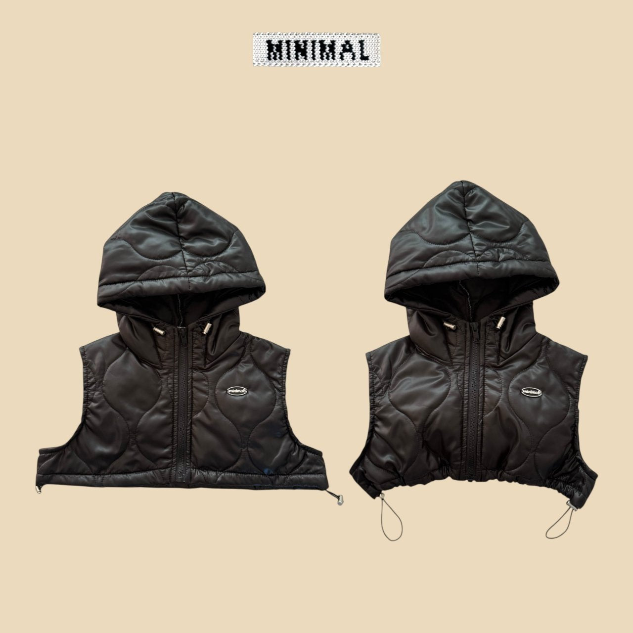 【予約】quilting short hood vest  / minimal (S-JM)
