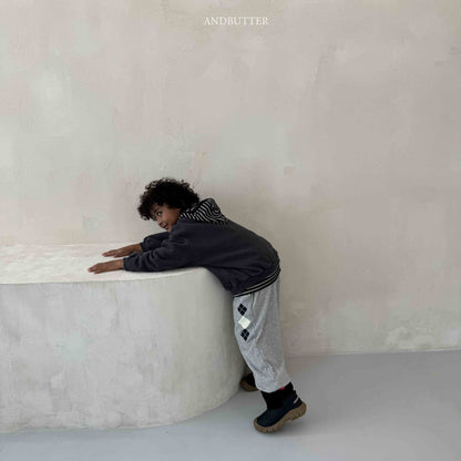 【予約】worm-argyle terry jogger  /  andbutter (S-JM)