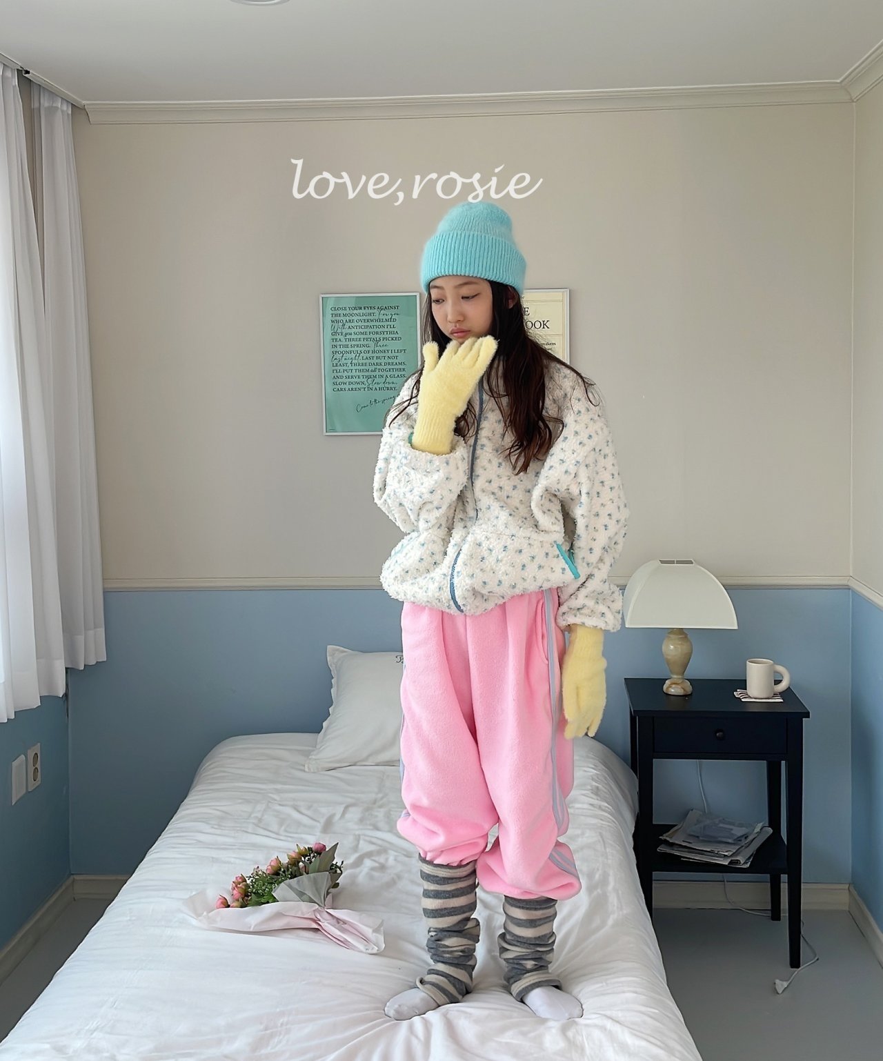 【予約】candy tape fleece pt  / love rosie (L-3XL,adult)