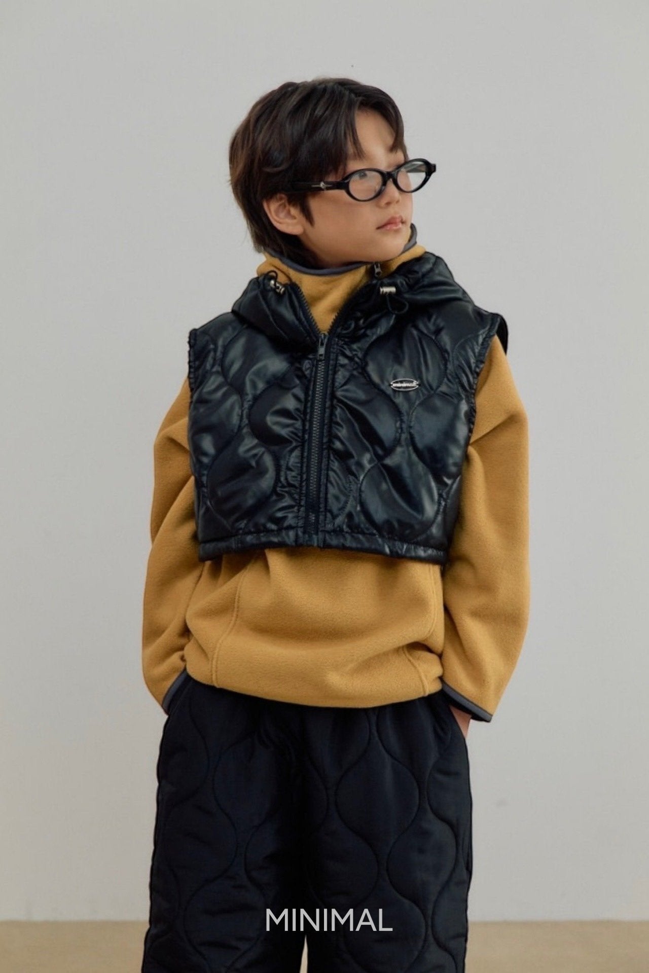 【予約】quilting short hood vest  / minimal (S-JM)