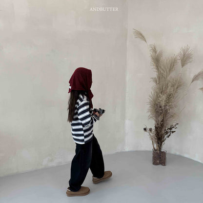 【予約】Stripe Patch Turtleneck  / andbutter (S-JM)