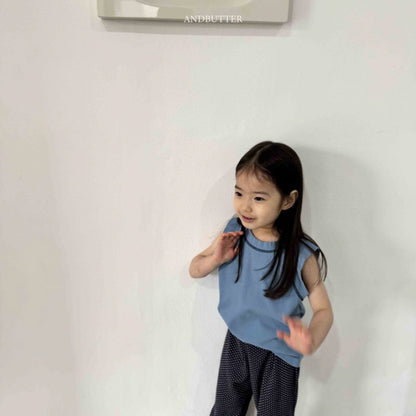 【予約】ribbed line sleeveless / andbutter(S-JM)