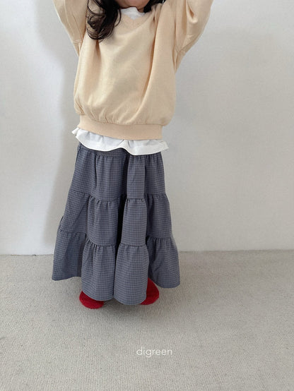 【予約】check ruffle skirt / digreen(S-XXL)